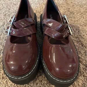 Torrid Glossy Burgundy Mary Jane Flats